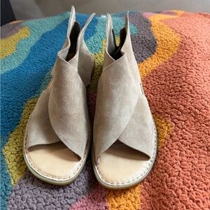 Born Beige Suede Crossover Open-Toe Slingback Sandals